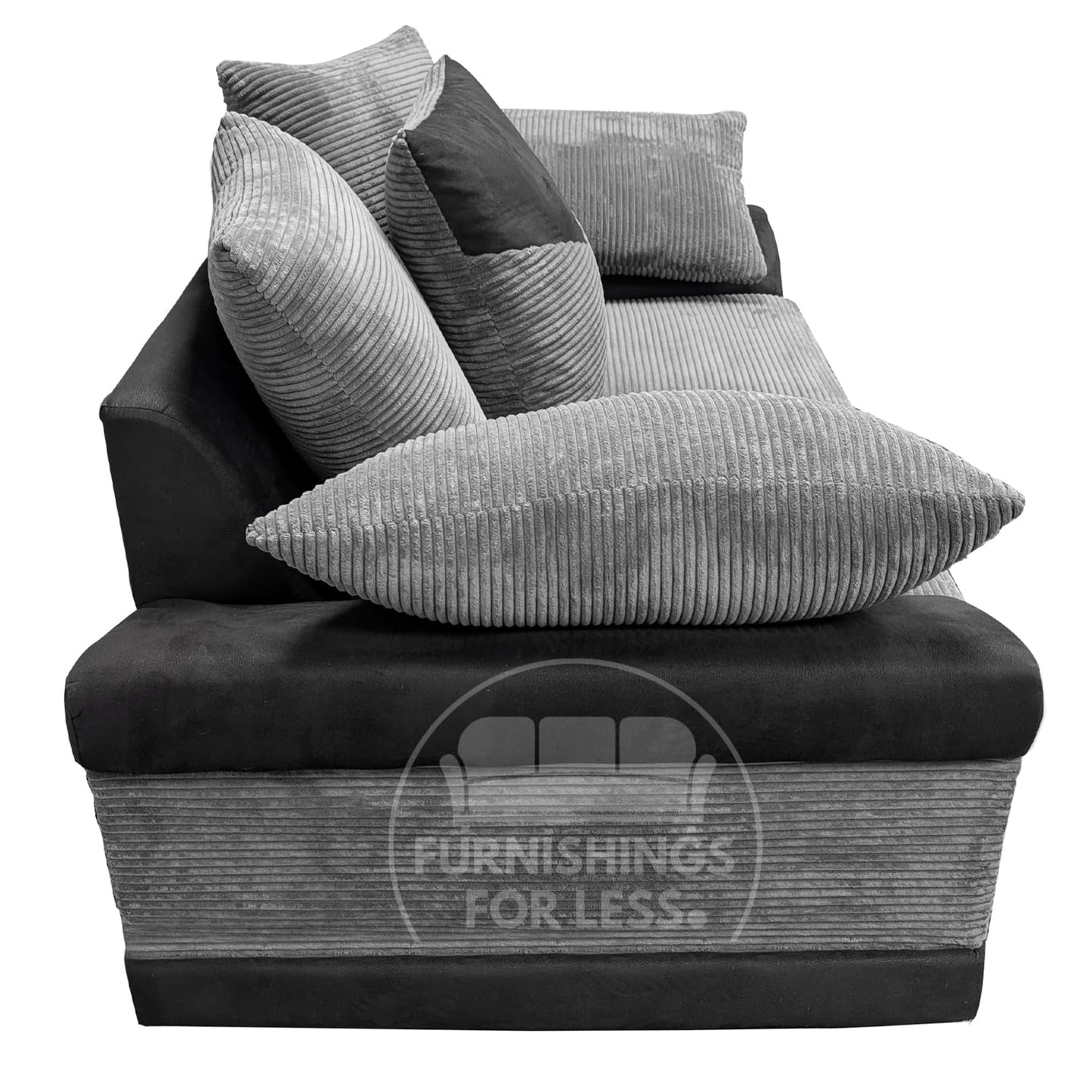 New Large Dino Black and Grey 3 Seater sofa (Black and Grey, 3 Seater)