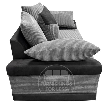 New Large Dino Black and Grey 3 Seater sofa (Black and Grey, 3 Seater)