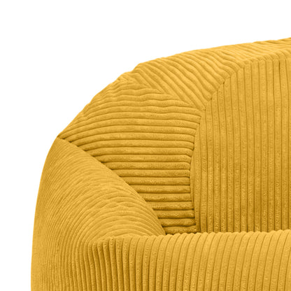 icon Kingston Cord Bean Bag, Beige, Large Adult Bean Bag Chair with Filling Included, Comfy Chair, Living Room Furniture, Bedroom Furniture