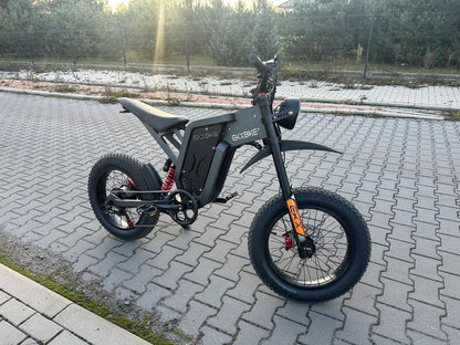 Vikzche Q EKX X21 Electric Mountain Bike, 48V 35Ah Battery, 20×4.0'' MTB Tires, Hydraulic Disc Brake, Range 100km-120km, Full Suspension, LCD Display, Dirt Bike, Electric Motorcycle