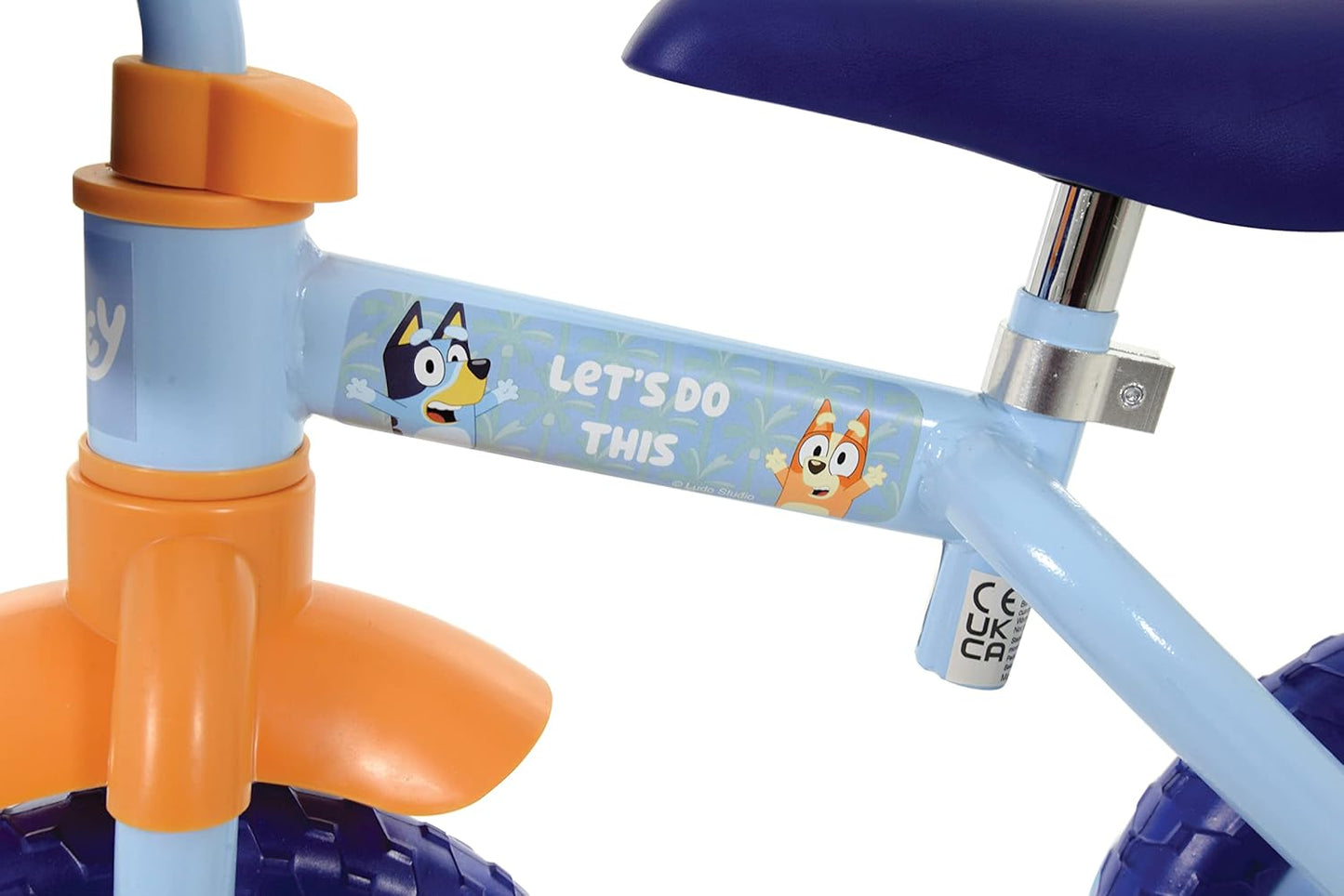 Bluey 2-In-1 Training Toddler Bike - Convertible Training and Balance Bike for 2+ Years Girls and Boys with Removable Pedals and Stabilisers - Adjustable 10 Inches Bikes for Kids - Bluey Toys