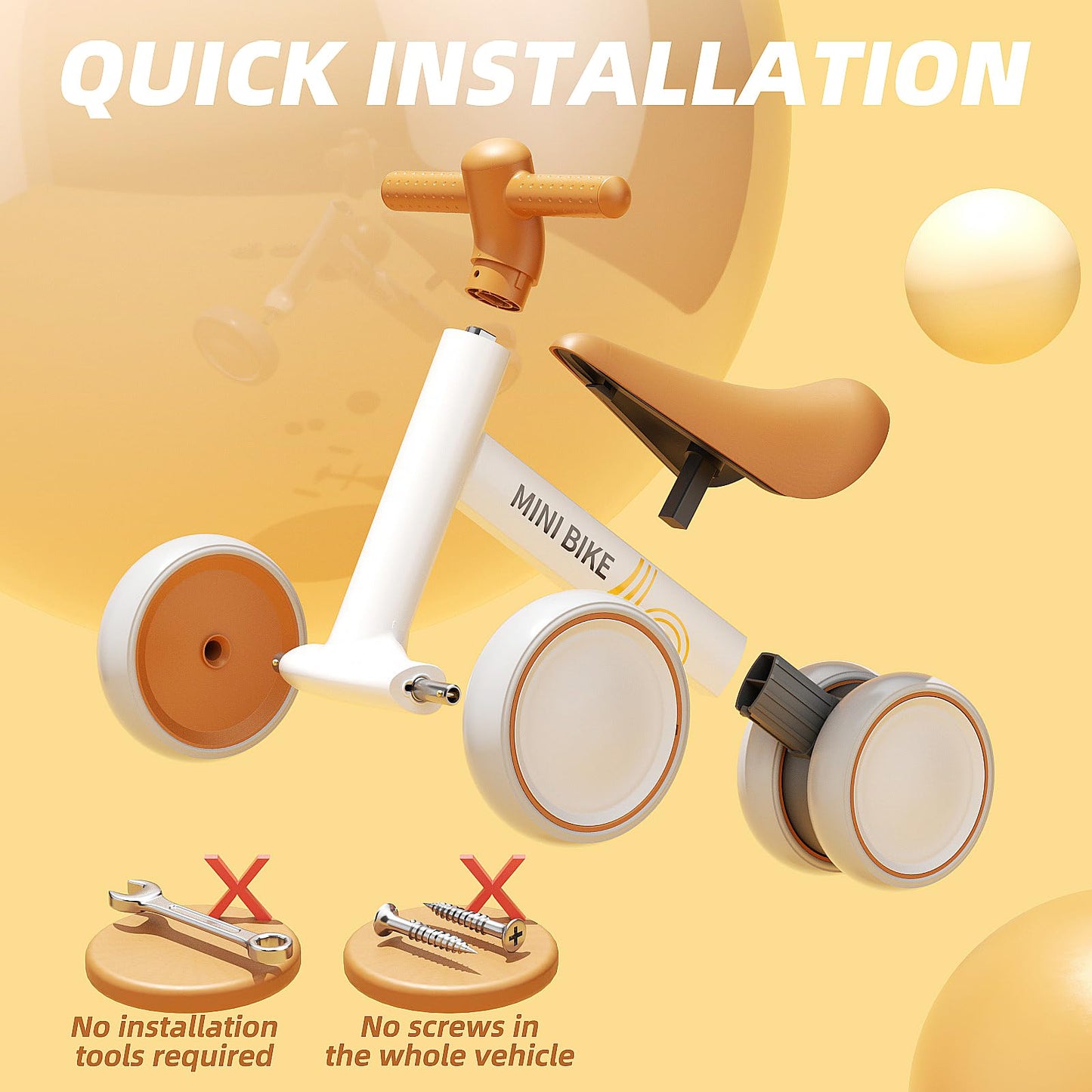 FAYDUDU Balance Bike for 1 Year Old Ride On Toy for 1 2 Years Old First Bike for Girls Boys Baby Bike Walker No Pedals Toddler Trike for 10-24 Months