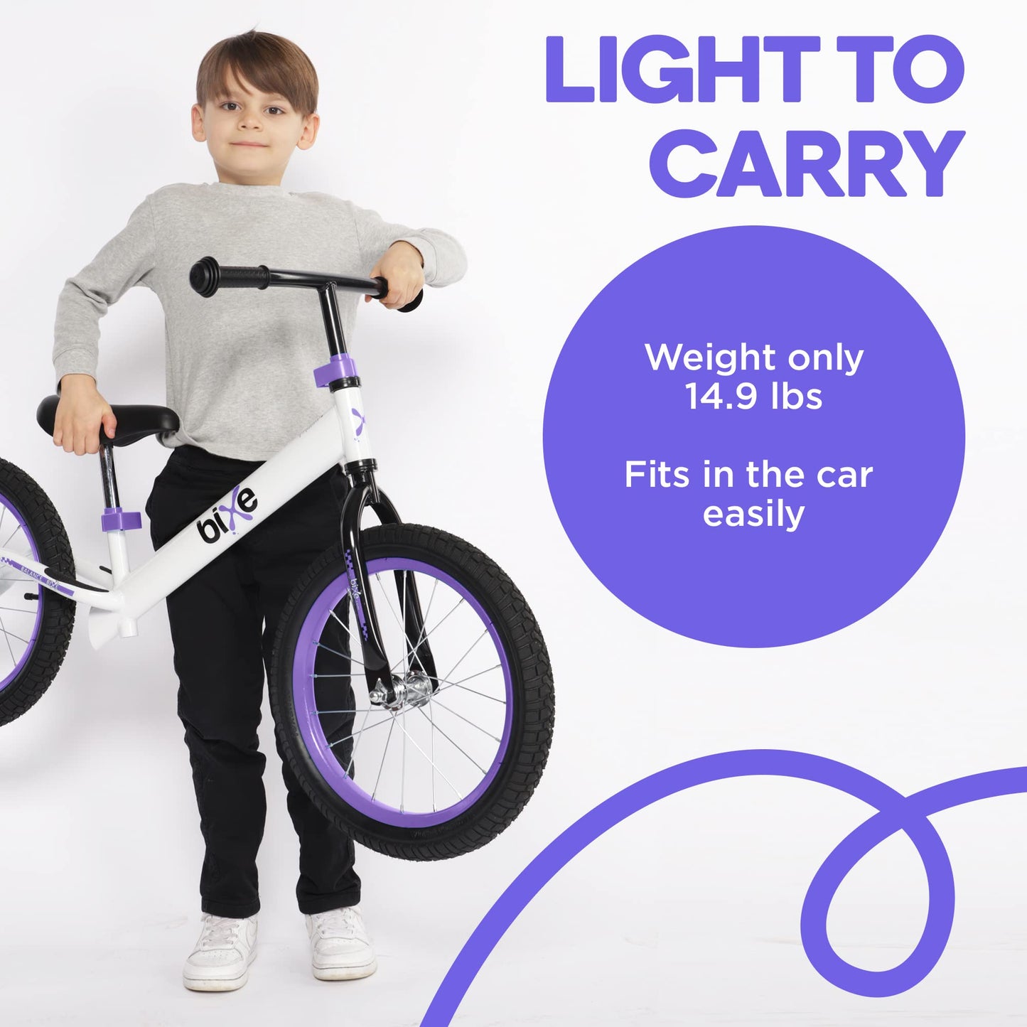 Bixe Balance Bike: for Big Kids Aged 4, 5, 6, 7, 8 and 9 Years Old - No Pedal Sport Training Bicycle | 16inch Wheel