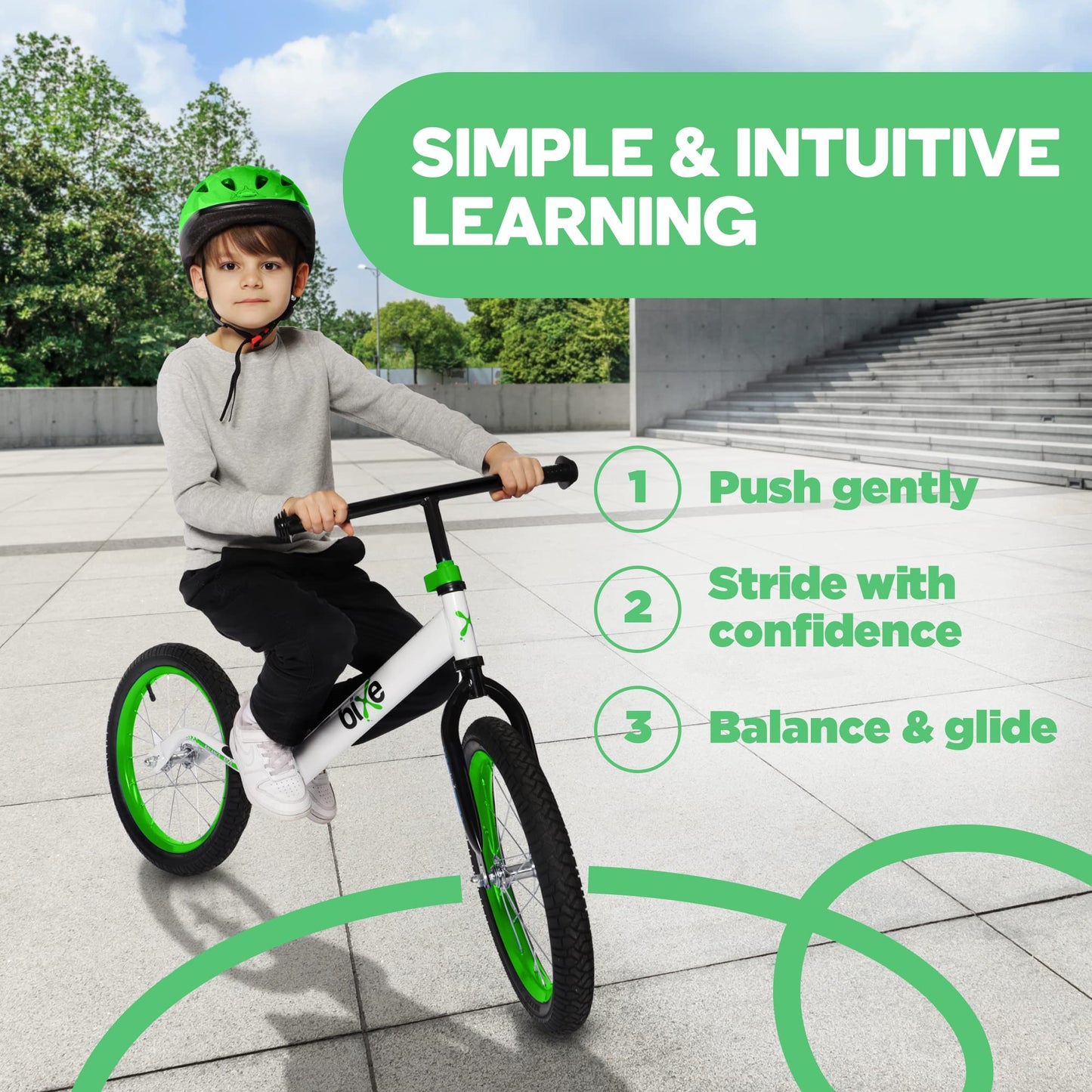 Bixe Balance Bike: for Big Kids Aged 4, 5, 6, 7, 8 and 9 Years Old - No Pedal Sport Training Bicycle | 16inch Wheel