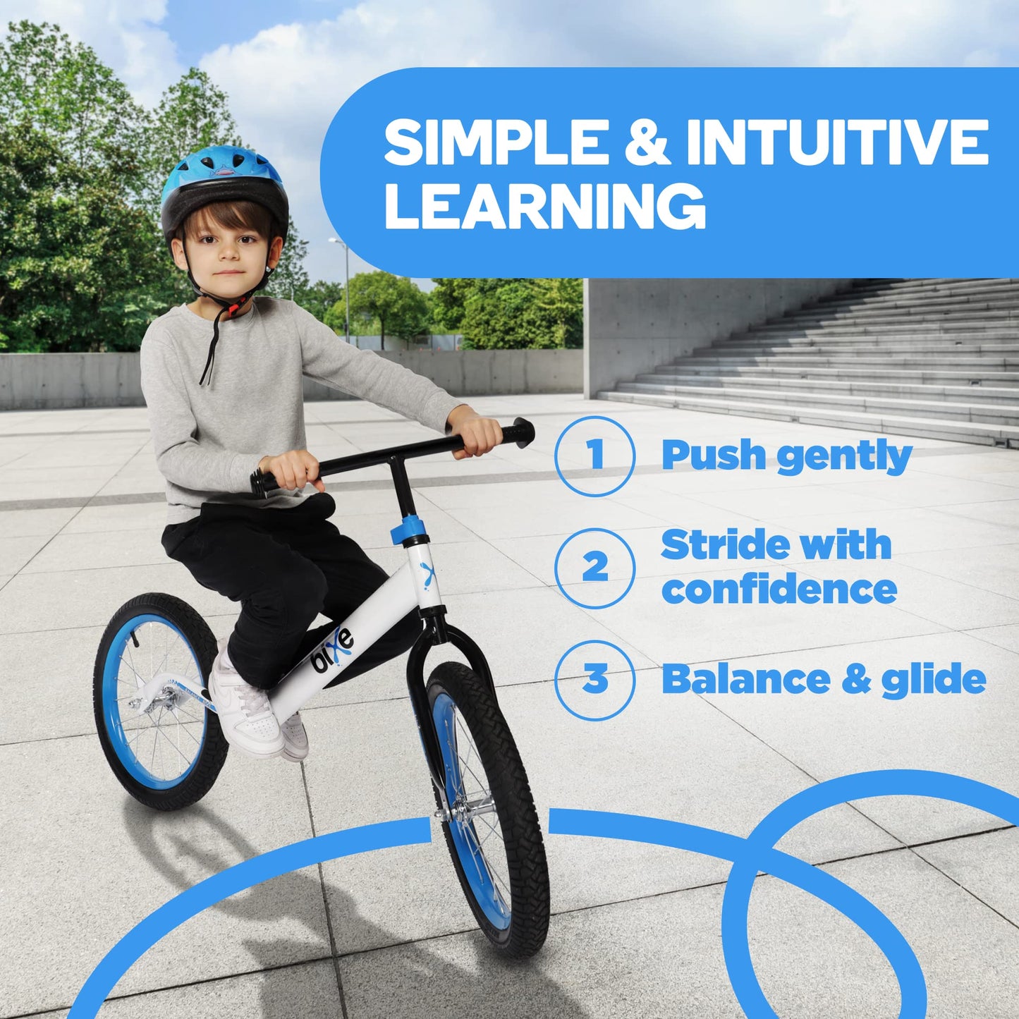 Bixe Balance Bike: for Big Kids Aged 4, 5, 6, 7, 8 and 9 Years Old - No Pedal Sport Training Bicycle | 16inch Wheel