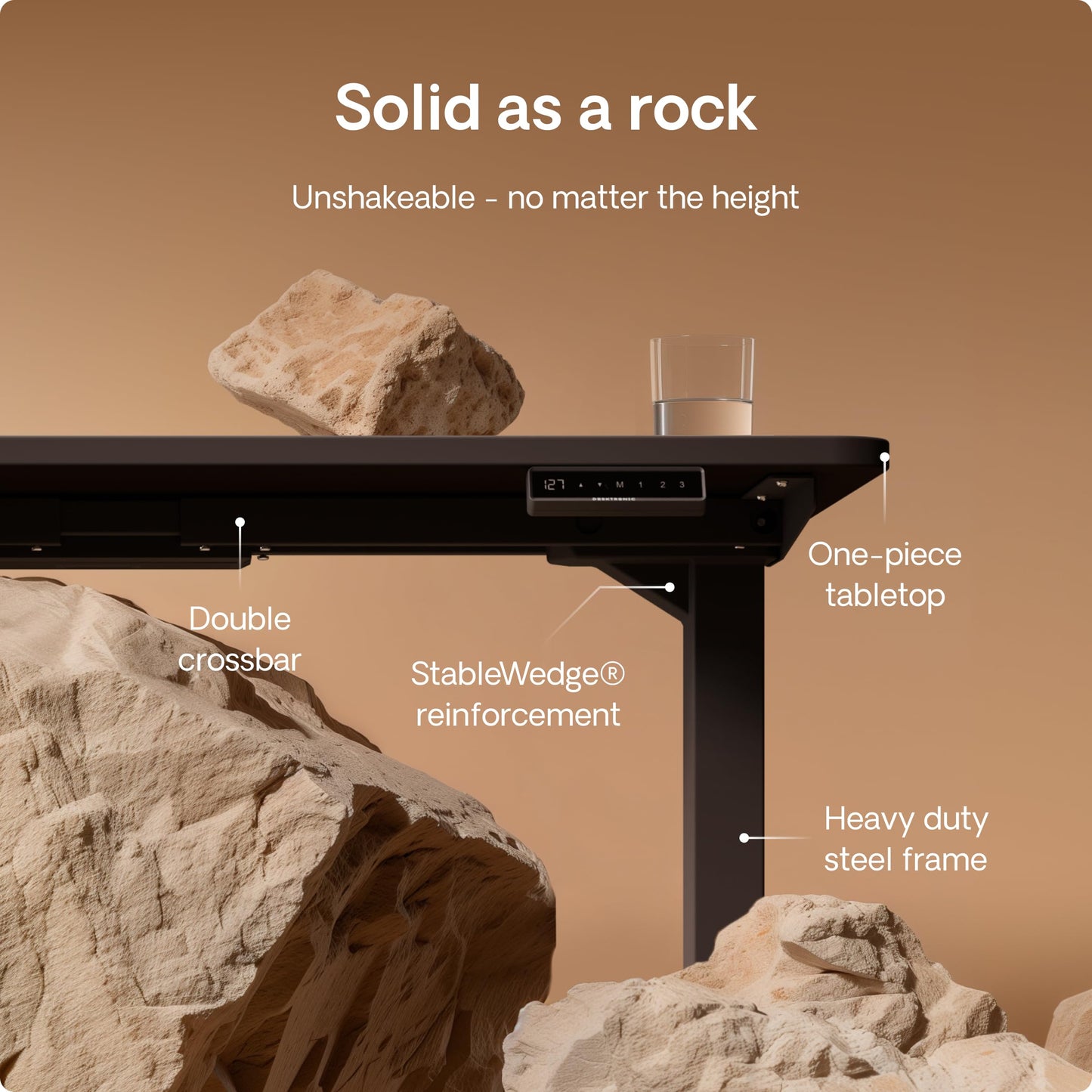 Height-Adjustable Desk 180 x 80cm - Standing Desk - Integrated USB/USB-C - 3 Memory Presets - Dual Motor Electric Touchscreen Stand Up Table - Great Gift for Smart Home Solutions