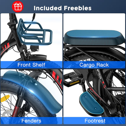 Fafrees Electric Bike 1080 WATTHOURS, Folding Electric Bike 48V 22.5Ah Removable Battery, 100KM Mileage Ebike for Adults, 20 * 4.0 INCHES Electric Mountain Bike, F20 Max