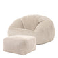 icon Kingston Cord Bean Bag, Beige, Large Adult Bean Bag Chair with Filling Included, Comfy Chair, Living Room Furniture, Bedroom Furniture