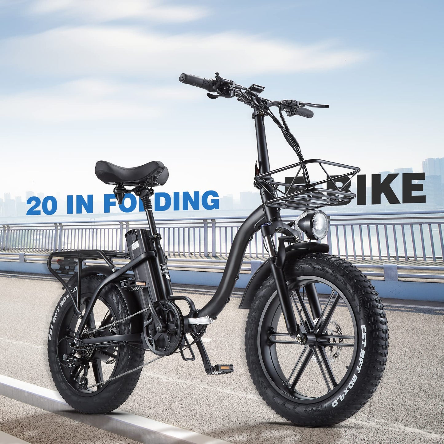 CEAYA Electric Bikes for Adults 20" Electric Folding Bike Fat Tyre E bike with 48V20AH Lithium Battery,Dual Disc Disc,8 Speed Gears