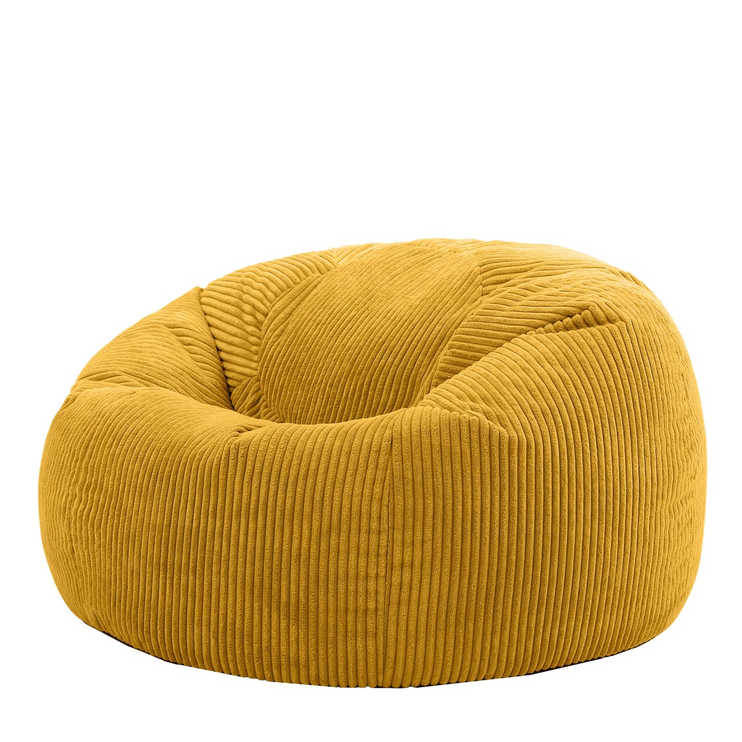 icon Kingston Cord Bean Bag, Beige, Large Adult Bean Bag Chair with Filling Included, Comfy Chair, Living Room Furniture, Bedroom Furniture