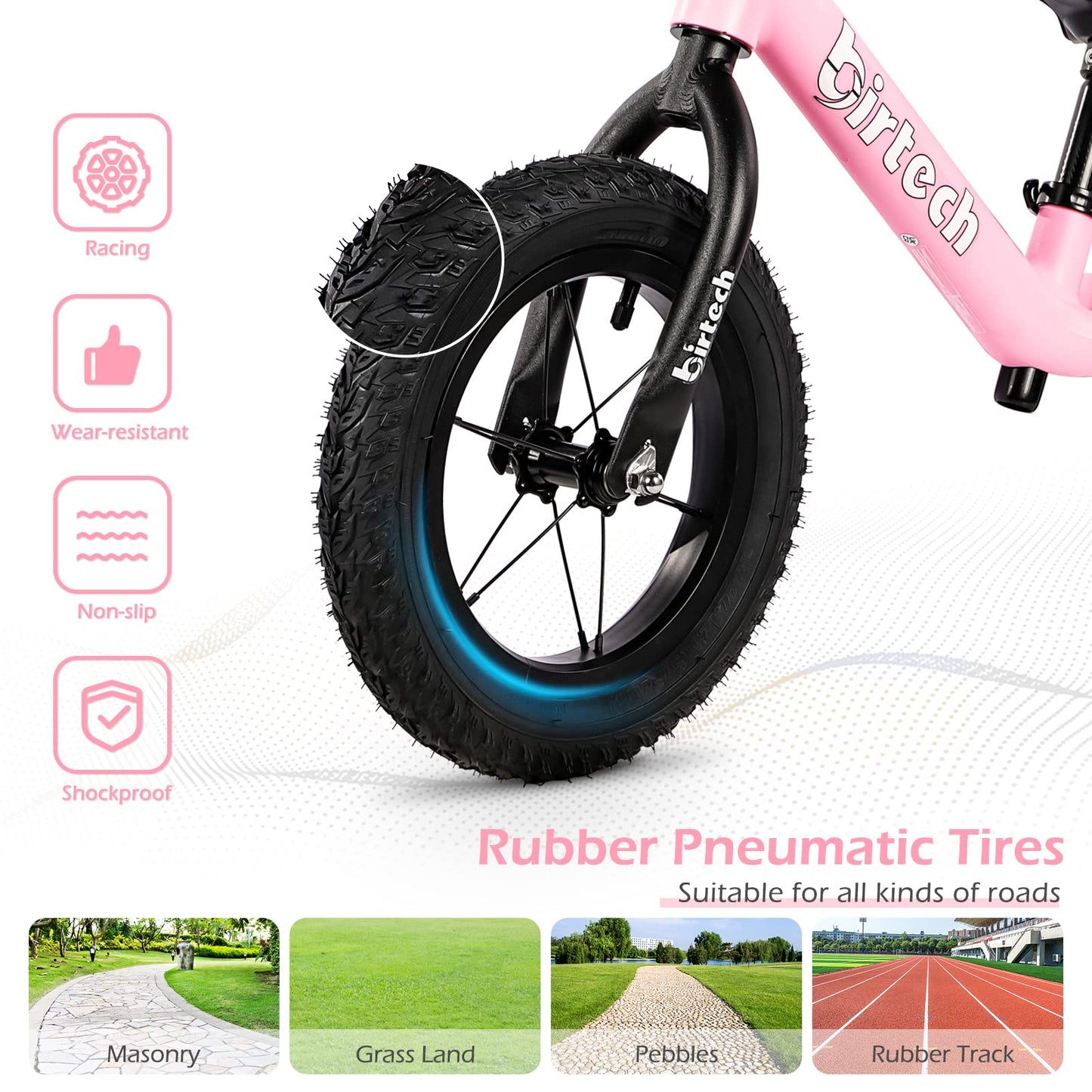 Hello-5ive 12" Balance Bike for 2, 3, 4, 5 Year Old Boys and Girls, Lightweight Nylon Frame Toddler Training Bike No Pedal Bikes for Kids with Adjustable Seat and Air Tires