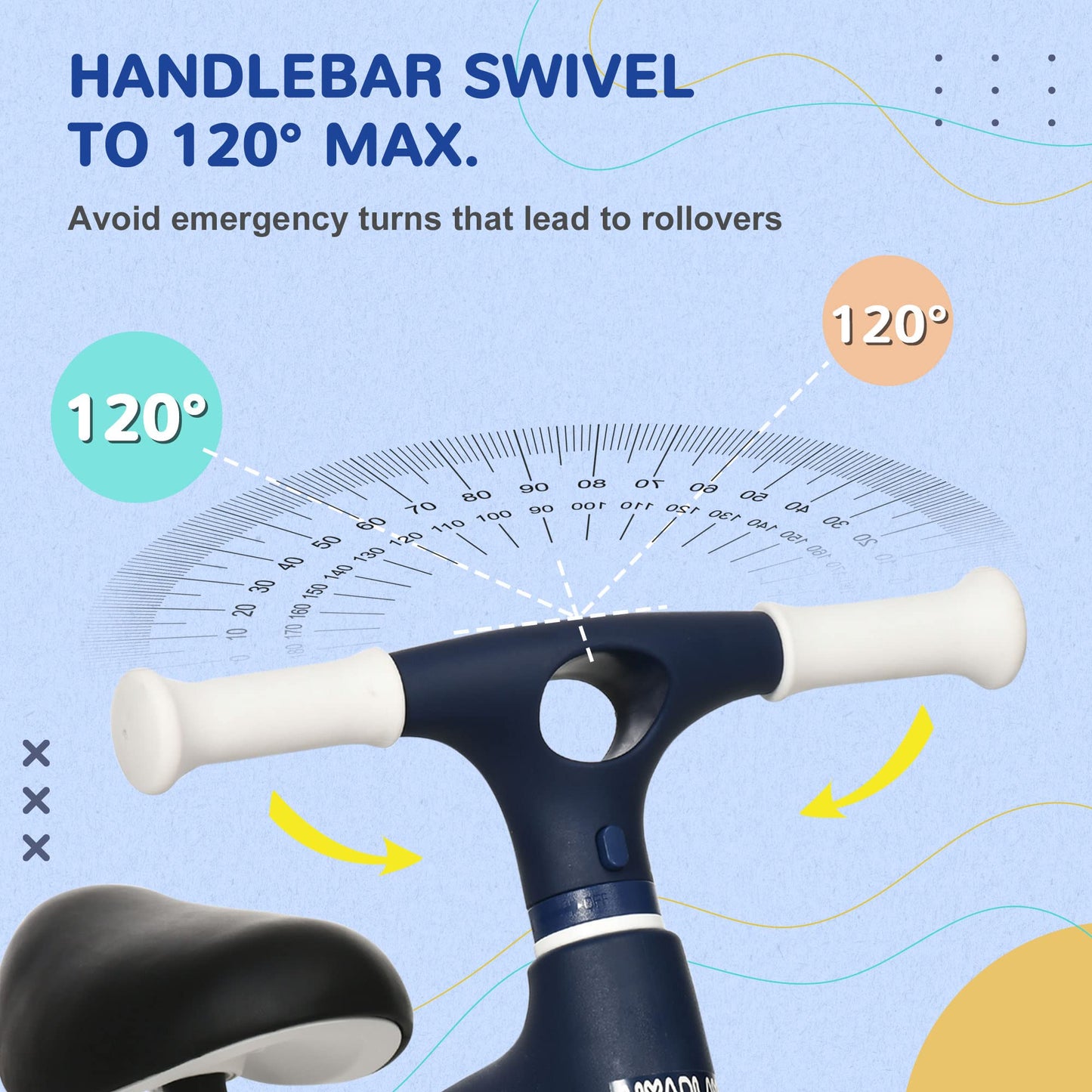 AIYAPLAY Baby Balance Bike Children Bike Without Pedals w/Adjustable Seat, for Toddlers, Ages 1.5-3 Years up to 25kg