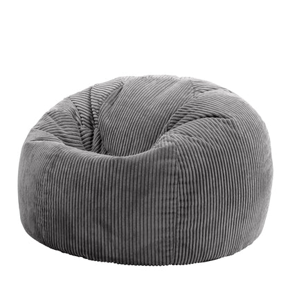 icon Kingston Cord Bean Bag, Beige, Large Adult Bean Bag Chair with Filling Included, Comfy Chair, Living Room Furniture, Bedroom Furniture