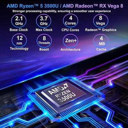 15.6" Laptop PC 16GB DDR4 512GB SSD, HD Laptop AMD Ryzen 5 3500U Processor AMD Integrated Graphics Computer with Touch ID 2.4/5G WiFi Bluetooth 2xUSB 3.0 for Office/Gaming laptop(Ryzen 5 3500U)