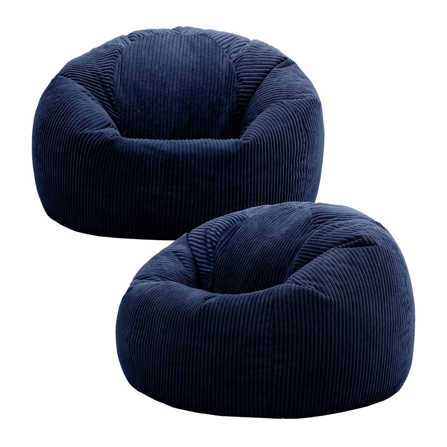 icon Kingston Cord Bean Bag, Beige, Large Adult Bean Bag Chair with Filling Included, Comfy Chair, Living Room Furniture, Bedroom Furniture