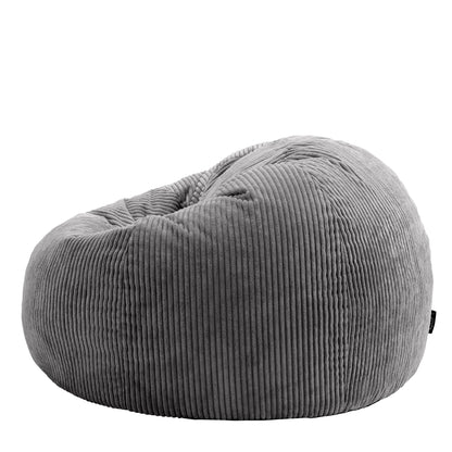 icon Kingston Cord Bean Bag, Beige, Large Adult Bean Bag Chair with Filling Included, Comfy Chair, Living Room Furniture, Bedroom Furniture