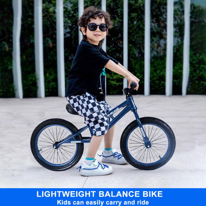 Bueuwe 16 Inch Balance Bike for Big Kids Aged 4 5 6 7 8 and 9 Years Old Boys Girls,Large No Pedal Training Bicycle, Adjustable Seat, Pneumatic Tires, Quick Assembly