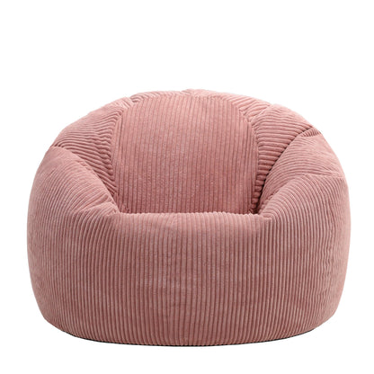 icon Kingston Cord Bean Bag, Beige, Large Adult Bean Bag Chair with Filling Included, Comfy Chair, Living Room Furniture, Bedroom Furniture