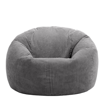 icon Kingston Cord Bean Bag, Beige, Large Adult Bean Bag Chair with Filling Included, Comfy Chair, Living Room Furniture, Bedroom Furniture