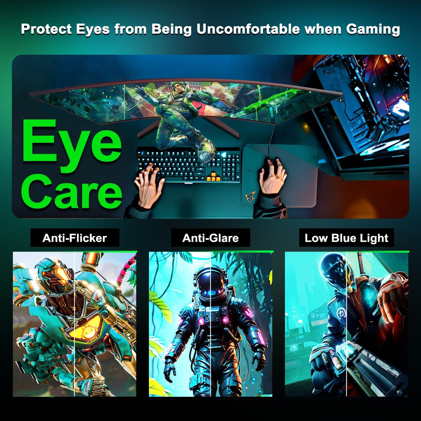 24 inch Curved Gaming Monitor 180Hz, 1ms, 130% sRGB, With Speakers, HDR, FreeSync, 300cd/m², VA, FHD 1080P, Frameless, HDMI1.4 DP1.2 Ports (MFG24C1 HDMI included)