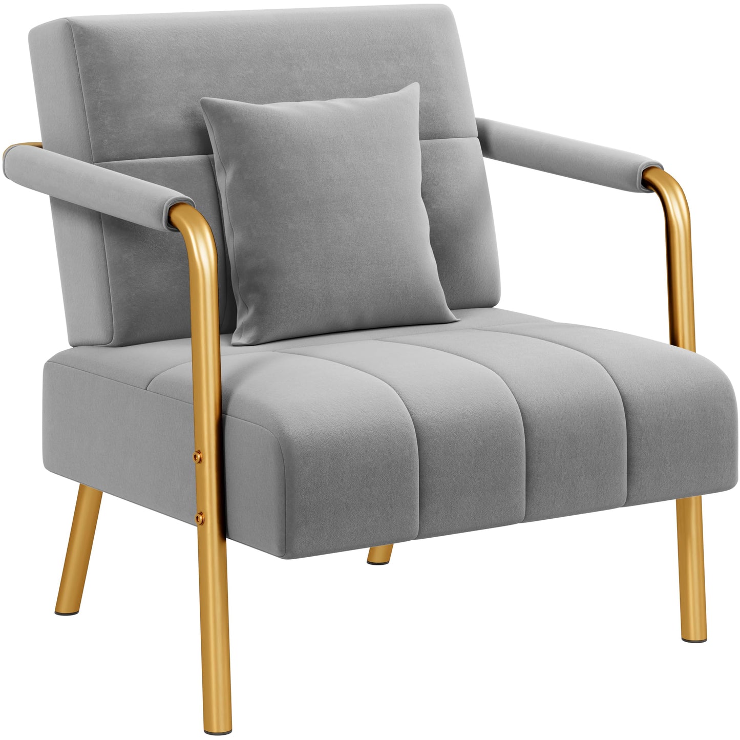 Yaheetech 2 Seater Modern Sofa Velvet Fabric Loveseat with Gold-tone Metal Arms and Legs for Bedroom, Home Office, Studio, Living Room Furniture Pink