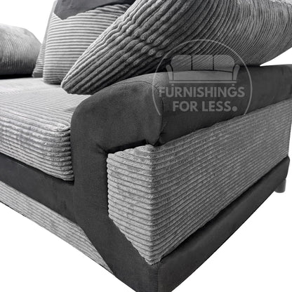 New Large Dino Black and Grey 3 Seater sofa (Black and Grey, 3 Seater)