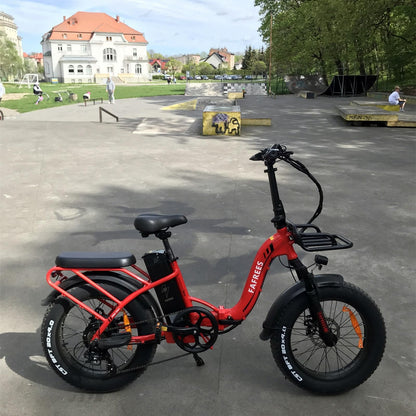 Fafrees F20 MAX Electric Bikes, 20 * 4.0inch Fatbike Fold Electric Bicycle, 48V 22.5Ah Battery Ebike, Range 80-140KM, Front Basket, Electric Mountain Bike for Adults
