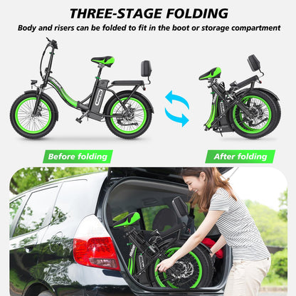 iENYRID E-bike Electric Bike for Adults,13Ah/17Ah Battery 30-90Km Range,250W Motor Hidoes E Bike for Men Women Electric Urban Bike Adults,20"/27.5" Fat Tire Electric Bike 7-Speed