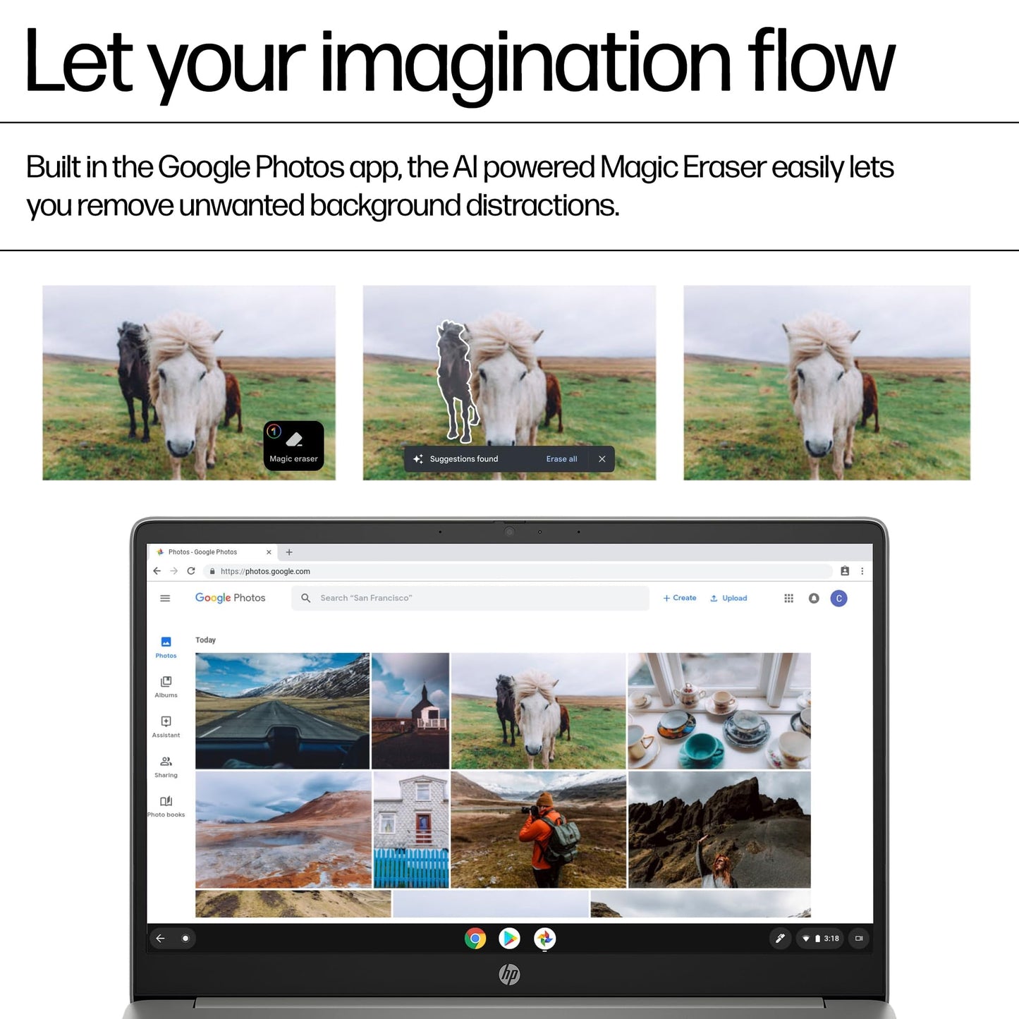 HP Chromebook 14" | Intel Processor N100 Processor| 4 GB RAM | 128 GB Flash Storage | Intel UHD Graphics | HD Display | Up to 12hrs battery | Chrome OS | Dual Speakers | Glacier Silver | 14a-nf0002sa