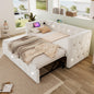 Jtyca Daybed, Trundle Bed, Upholstered Single Bed with Pull Out Bed, Sofa Bed with USB-Type C-Charging Sations, Pull Out Trundle for Living Room and Bedroom, 90 x 190 cm, Velvet, Grey, (No Mattress)