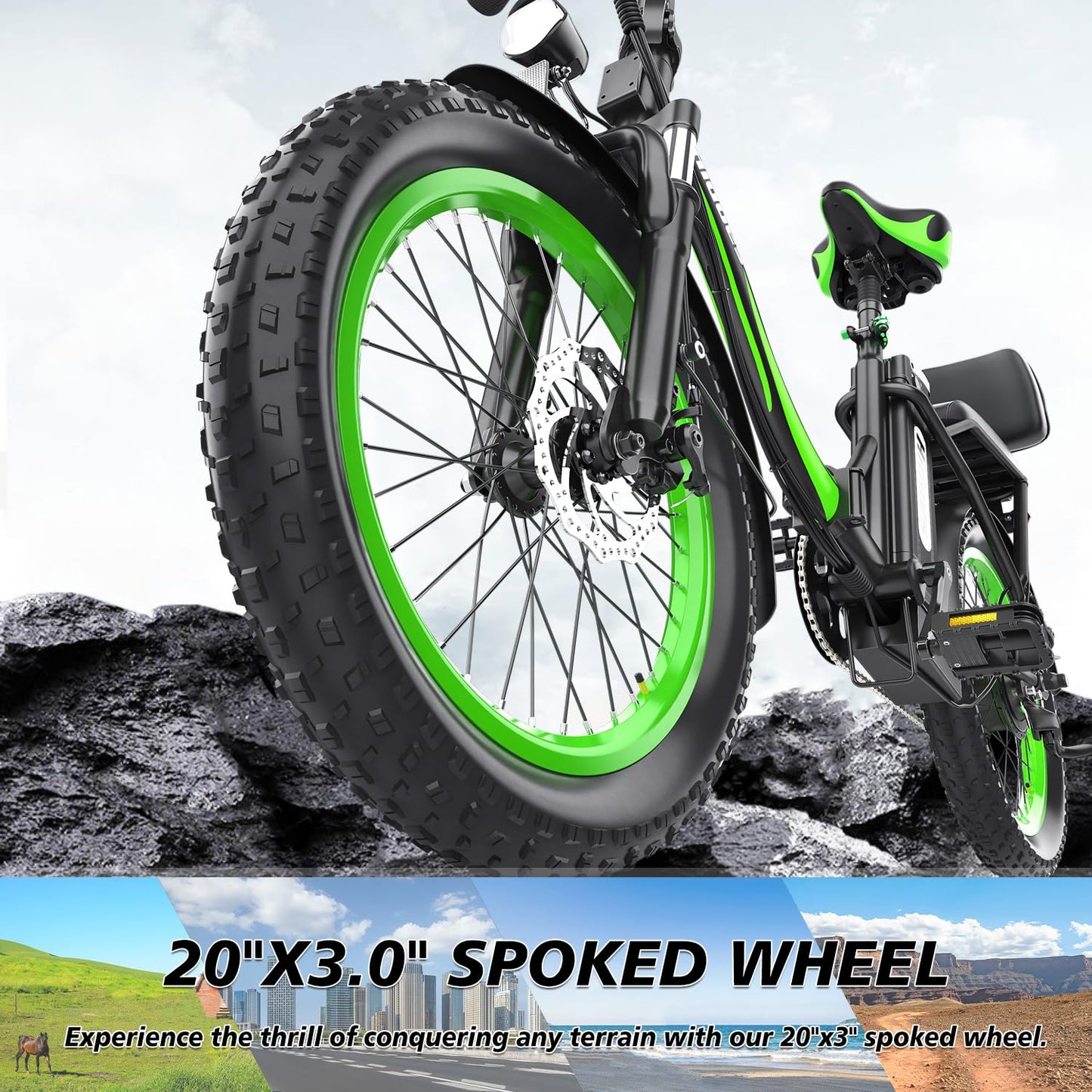 iENYRID E-bike Electric Bike for Adults,13Ah/17Ah Battery 30-90Km Range,250W Motor Hidoes E Bike for Men Women Electric Urban Bike Adults,20"/27.5" Fat Tire Electric Bike 7-Speed