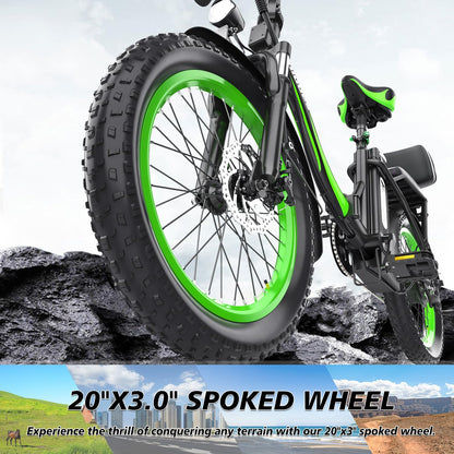 iENYRID E-bike Electric Bike for Adults,13Ah/17Ah Battery 30-90Km Range,250W Motor Hidoes E Bike for Men Women Electric Urban Bike Adults,20"/27.5" Fat Tire Electric Bike 7-Speed