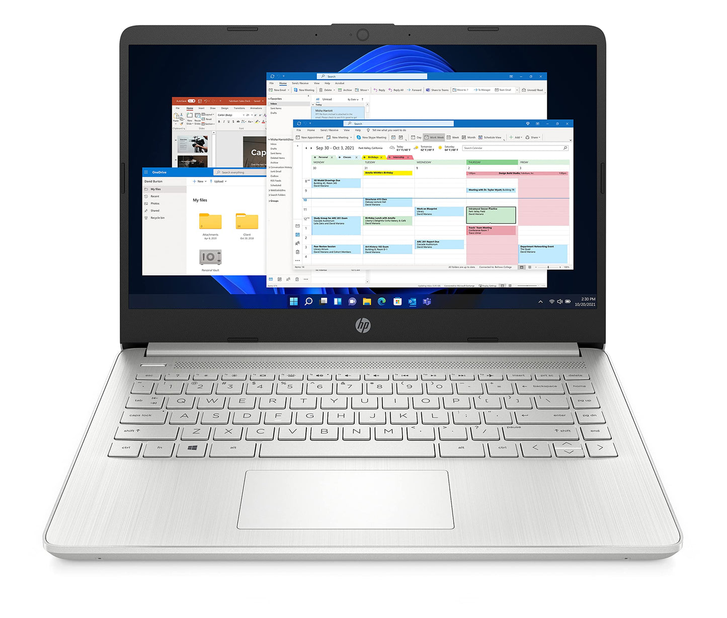 HP 14" Laptop, Intel Core i3-1215U Processor, 8 GB RAM, 256 GB SSD, Intel UHD Graphics, FHD Display, Up to 8hrs battery, Win 11, Dual Speakers, Natural Silver, 14s-dq5003sa