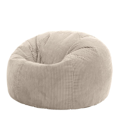 icon Kingston Cord Bean Bag, Beige, Large Adult Bean Bag Chair with Filling Included, Comfy Chair, Living Room Furniture, Bedroom Furniture