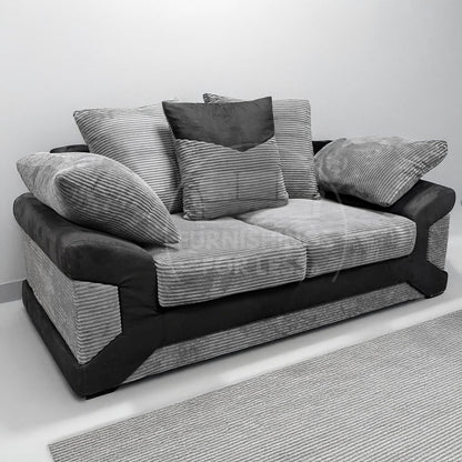 New Large Dino Black and Grey 3 Seater sofa (Black and Grey, 3 Seater)