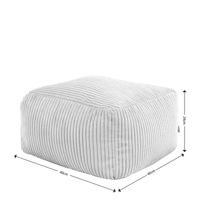 icon Kingston Cord Bean Bag, Beige, Large Adult Bean Bag Chair with Filling Included, Comfy Chair, Living Room Furniture, Bedroom Furniture
