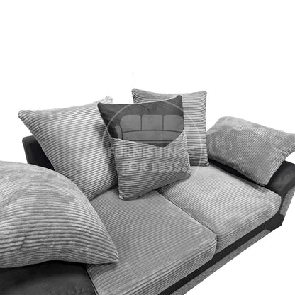 New Large Dino Black and Grey 3 Seater sofa (Black and Grey, 3 Seater)