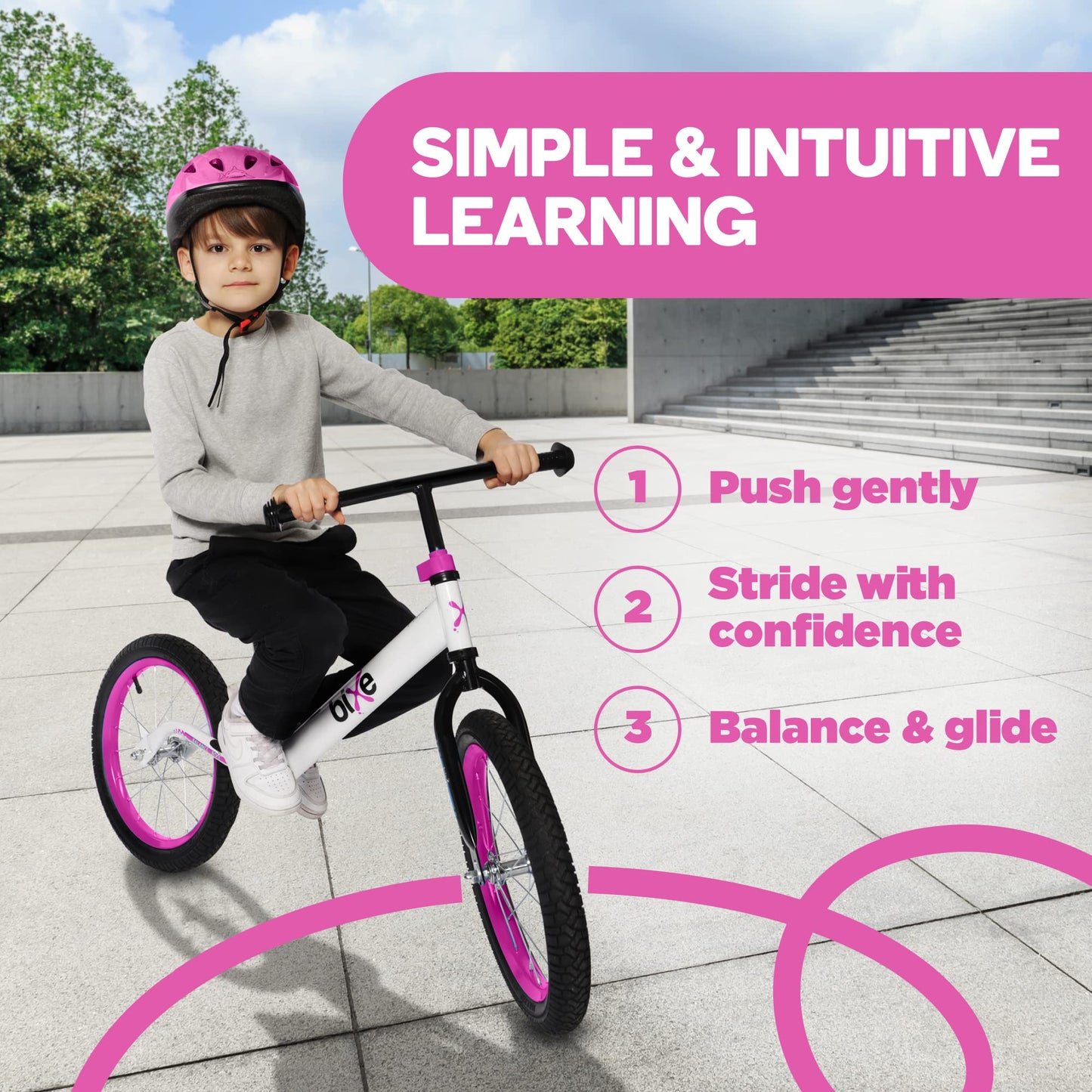 Bixe Balance Bike: for Big Kids Aged 4, 5, 6, 7, 8 and 9 Years Old - No Pedal Sport Training Bicycle | 16inch Wheel