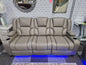 Orlando - Electric Recliners Sofa With Cupholders - 3+2 Seater Sofa Grey/LED Lights/Wireless Charging (Grey)