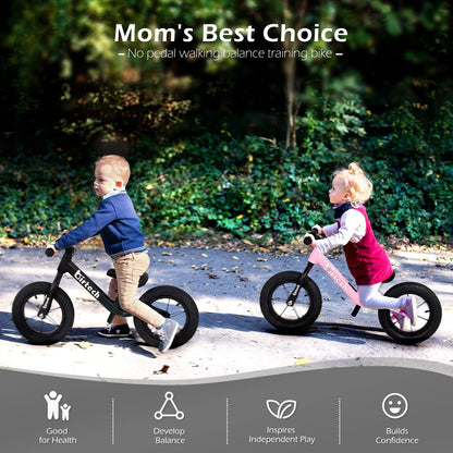 Hello-5ive 12" Balance Bike for 2, 3, 4, 5 Year Old Boys and Girls, Lightweight Nylon Frame Toddler Training Bike No Pedal Bikes for Kids with Adjustable Seat and Air Tires