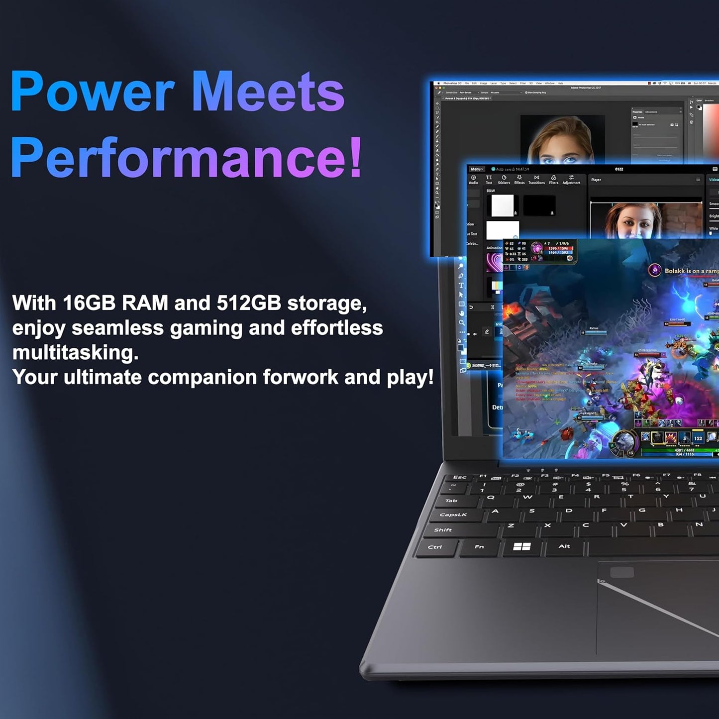 15.6" Laptop PC 16GB DDR4 512GB SSD, HD Laptop AMD Ryzen 5 3500U Processor AMD Integrated Graphics Computer with Touch ID 2.4/5G WiFi Bluetooth 2xUSB 3.0 for Office/Gaming laptop(Ryzen 5 3500U)