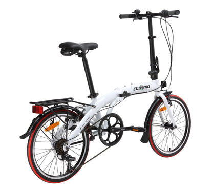 ECOSMO 20" Lightweight Alloy Folding City Bicycle Bike, 12kg, Made with 7 SP SHIMANO Gears, Small fold up size - 20AF09