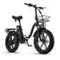CEAYA Electric Bikes for Adults 20" Electric Folding Bike Fat Tyre E bike with 48V20AH Lithium Battery,Dual Disc Disc,8 Speed Gears