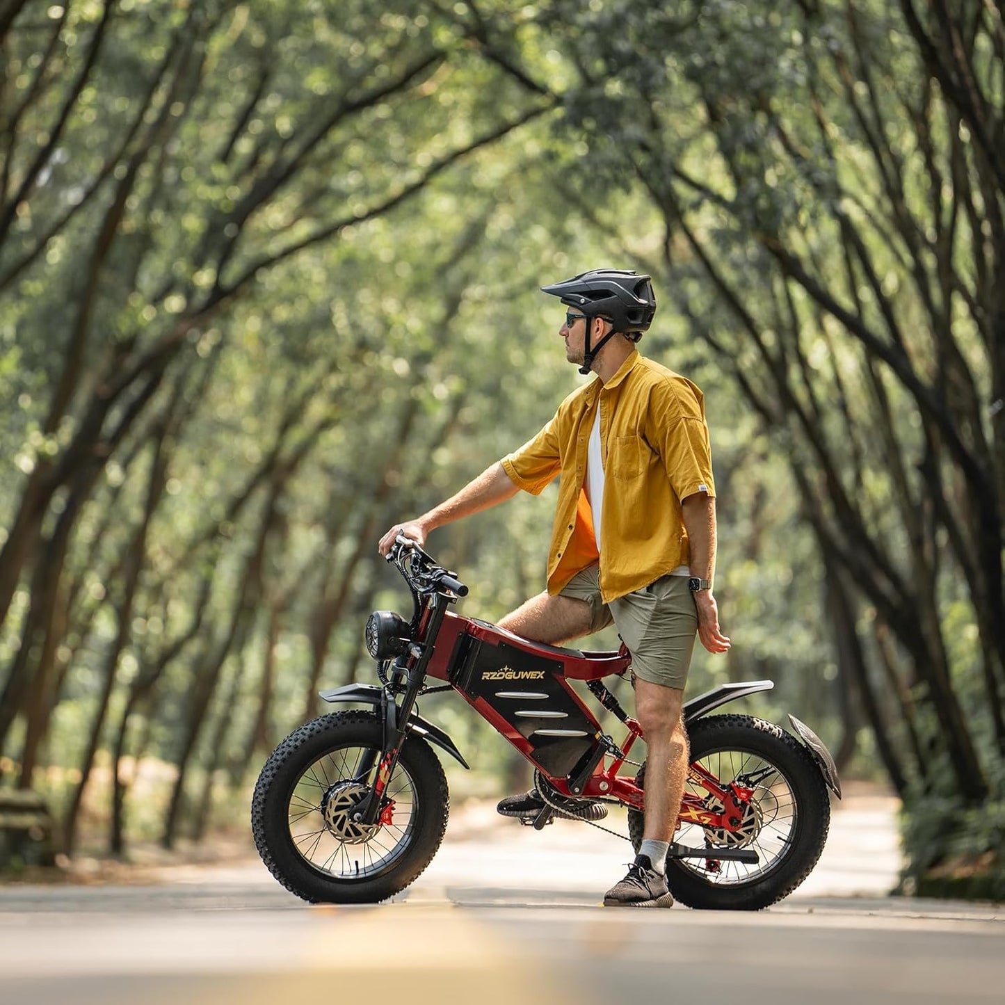 RZOGUWEX Electric Bicycle，20 Inch 160NM Dual Motor Off-Road EBIKE for Adults with 48V 30AH Detachable Lithium Ion Battery, Dual Hydraulic Brake