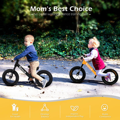 Hello-5ive 12" Balance Bike for 2, 3, 4, 5 Year Old Boys and Girls, Lightweight Nylon Frame Toddler Training Bike No Pedal Bikes for Kids with Adjustable Seat and Air Tires