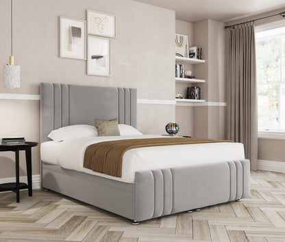 Ripon Ottoman Divan with Footboard King (5ft) Ottoman Divan Bed with 2000 Pockett Sprung Mattress | Silver Plush | Premium British Timber | Handcrafted