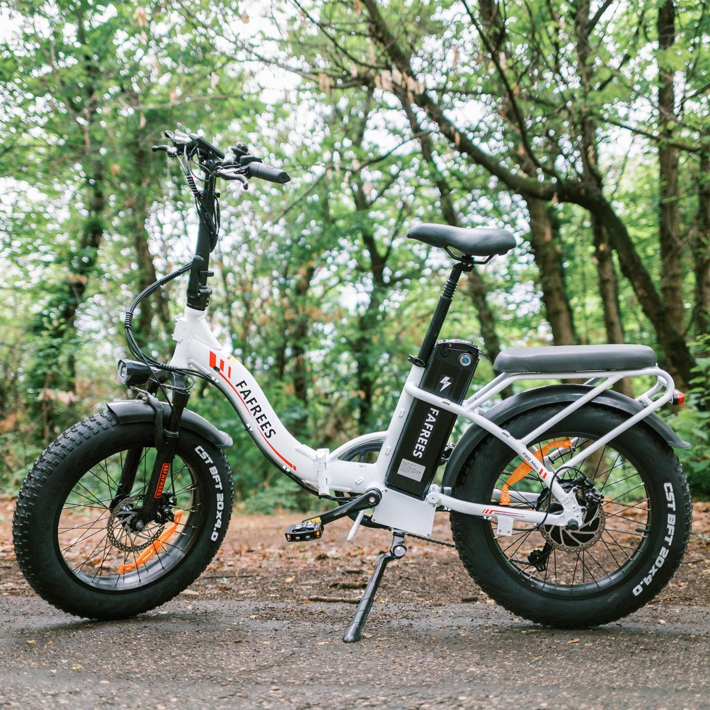 Fafrees F20 MAX Electric Bikes, 20 * 4.0inch Fatbike Fold Electric Bicycle, 48V 22.5Ah Battery Ebike, Range 80-140KM, Front Basket, Electric Mountain Bike for Adults