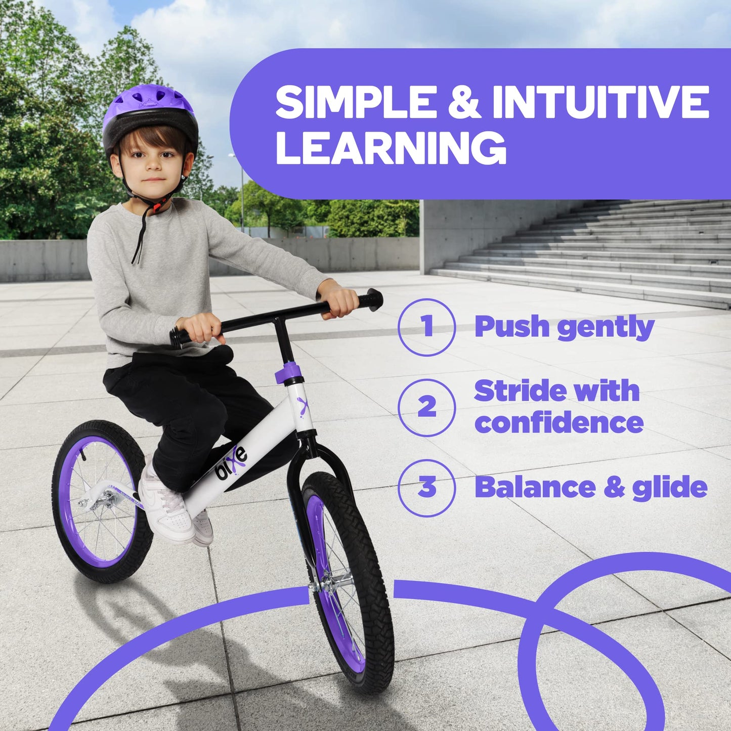Bixe Balance Bike: for Big Kids Aged 4, 5, 6, 7, 8 and 9 Years Old - No Pedal Sport Training Bicycle | 16inch Wheel