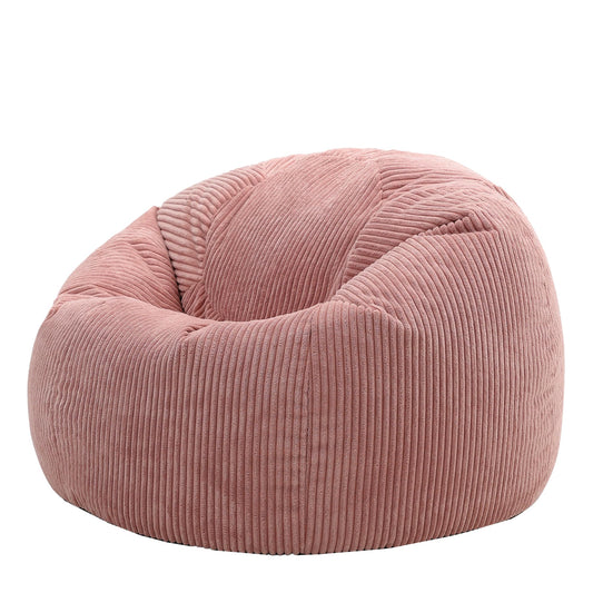 icon Kingston Cord Bean Bag, Beige, Large Adult Bean Bag Chair with Filling Included, Comfy Chair, Living Room Furniture, Bedroom Furniture