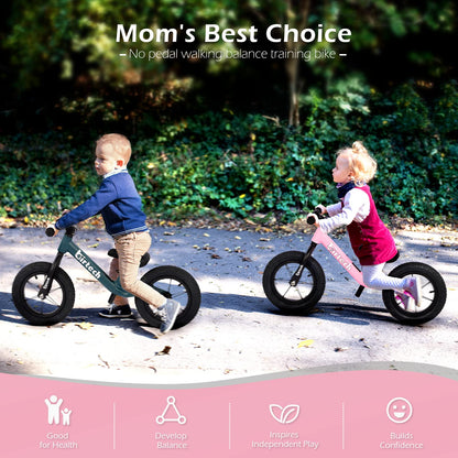 Hello-5ive 12" Balance Bike for 2, 3, 4, 5 Year Old Boys and Girls, Lightweight Nylon Frame Toddler Training Bike No Pedal Bikes for Kids with Adjustable Seat and Air Tires